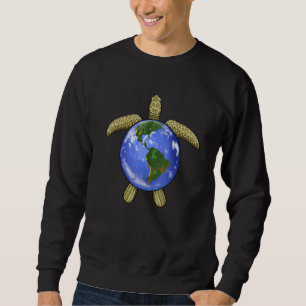 Earth Turtle   Women Sea Animal Turtle Earth Save  Sweatshirt