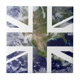 Earth Union Jack British(UK) Flag Ceramic Tile