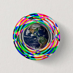 Earth Vibes by Kenneth Yoncich 3 Cm Round Badge