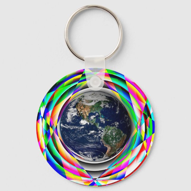 Earth Vibes by Kenneth Yoncich Key Ring (Front)
