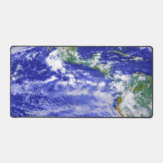 Earth View Continents Oceans Space Theme Desk Mat (Front)