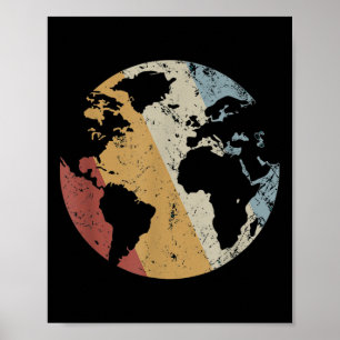 Earth Vintage Retro Style Earth's Day Poster