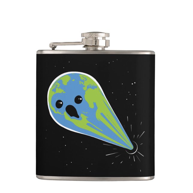 Earth Vs. Black Hole Hip Flask (Front)