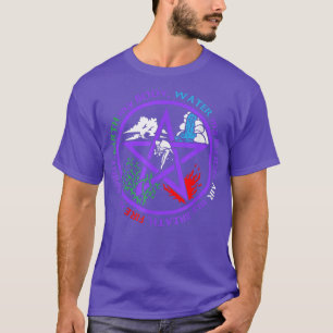 Earth Water Air Fire  For Wiccans Pagans And Witch T-Shirt