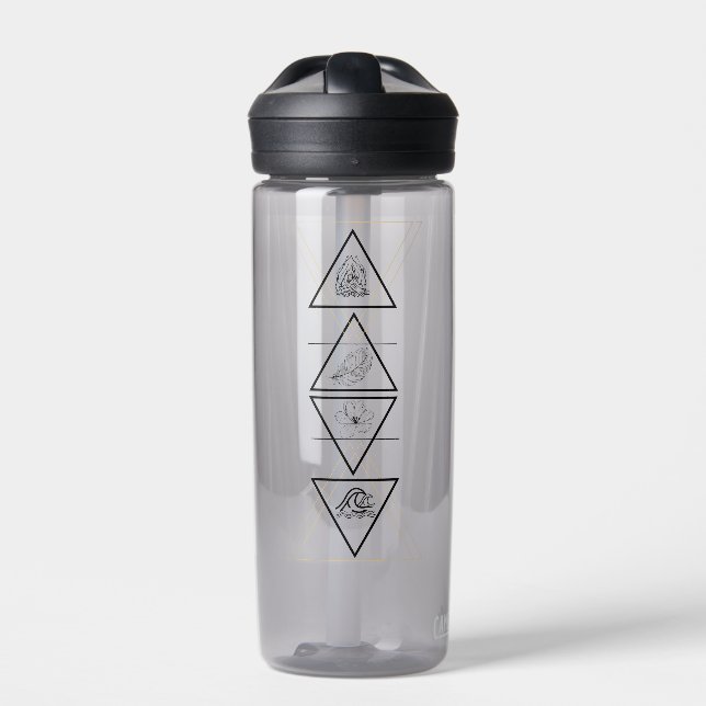 Earth Water Air Fire Symbols Water Bottle (Front)