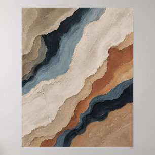 Earth & Water Harmony abstract art Poster