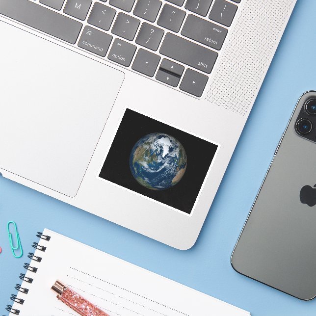 Earth With Clouds And Sea Ice 2 (Laptop w/ iPhone)