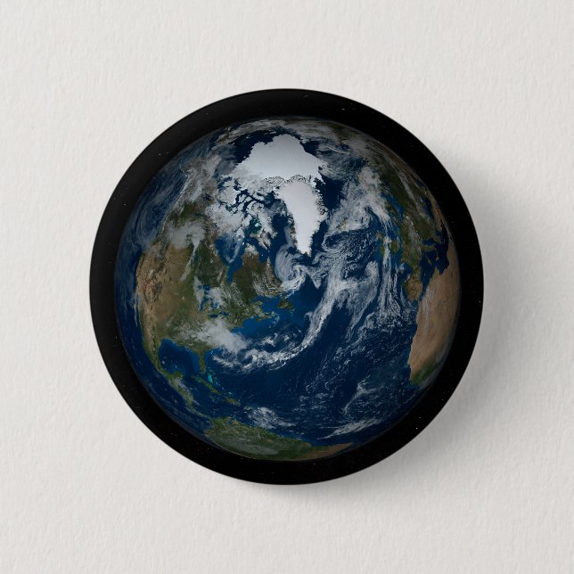 Earth With Clouds And Sea Ice 2 6 Cm Round Badge (Front)