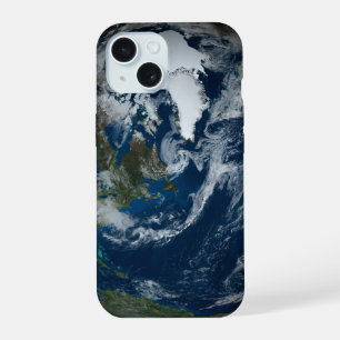 Earth With Clouds And Sea Ice 2 iPhone 15 Case