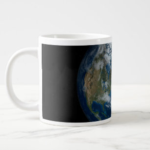 Earth With Clouds And Sea Ice 2 Large Coffee Mug
