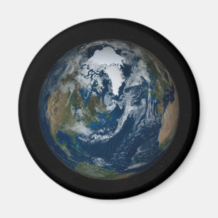 Earth With Clouds And Sea Ice 2 Magnet