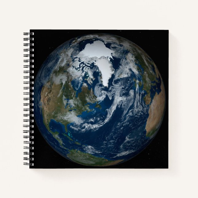 Earth With Clouds And Sea Ice 2 Notebook (Front)