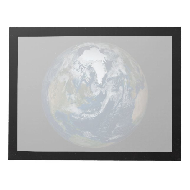 Earth With Clouds And Sea Ice 2 Notepad (Front)