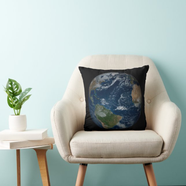 Earth With Clouds And Sea Ice Cushion (Chair)