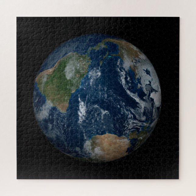 Earth With Clouds And Sea Ice Jigsaw Puzzle (Horizontal)