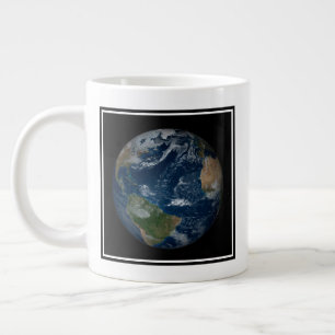 Earth With Clouds And Sea Ice Large Coffee Mug