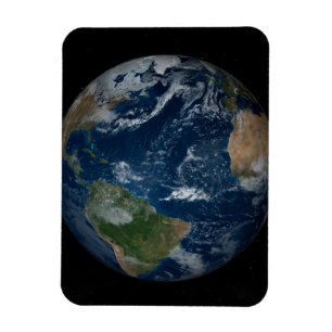 Earth With Clouds And Sea Ice Magnet