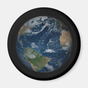 Earth With Clouds And Sea Ice Magnet