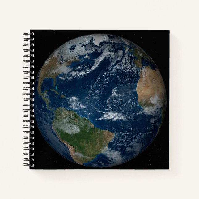 Earth With Clouds And Sea Ice Notebook (Front)