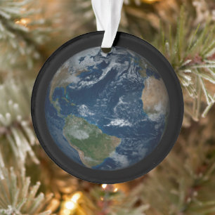 Earth With Clouds And Sea Ice Ornament