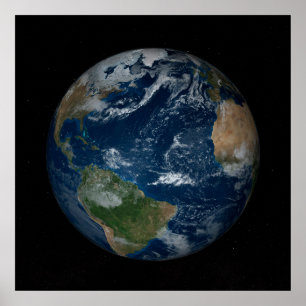 Earth With Clouds And Sea Ice Poster