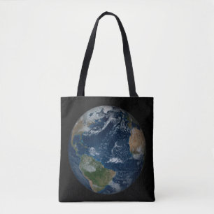 Earth With Clouds And Sea Ice Tote Bag