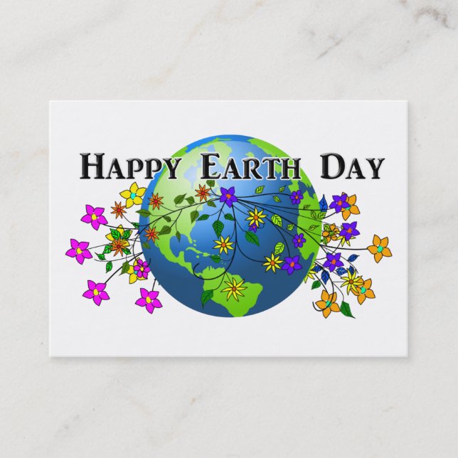 Earth with Flowers Business Card (Front)