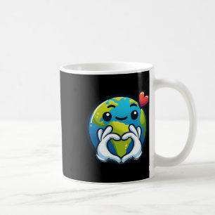 Earth With Heart Hands Love Earth Day Coffee Mug