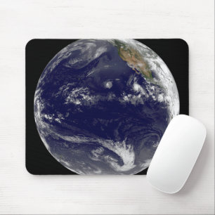 Earth With Three Tropical Cyclones In The Pacific. Mouse Pad
