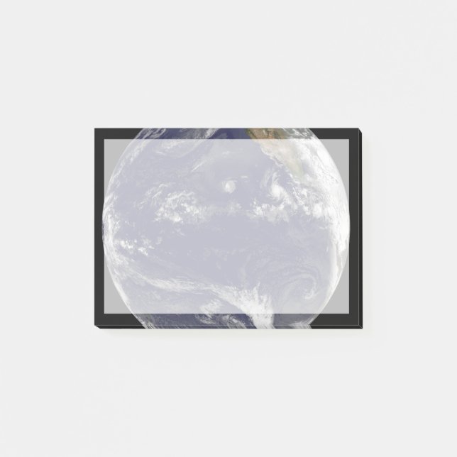 Earth With Three Tropical Cyclones In The Pacific. Post-it Notes (Front)