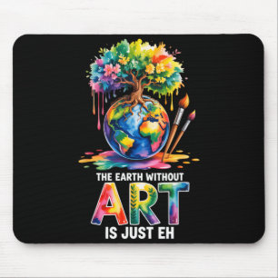 Earth without art is eh watercolor globe mouse pad