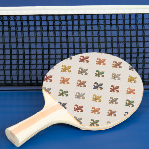 Earth Woodlands Fleur-de-lis Design Light Ping Pong Paddle