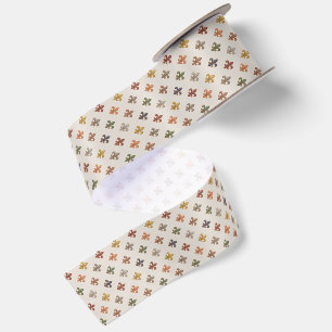  Earth Woodlands Fleur-de-lis Design Light  Satin Ribbon