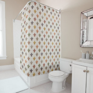 Earth Woodlands Fleur-de-lis Design Light Shower Curtain