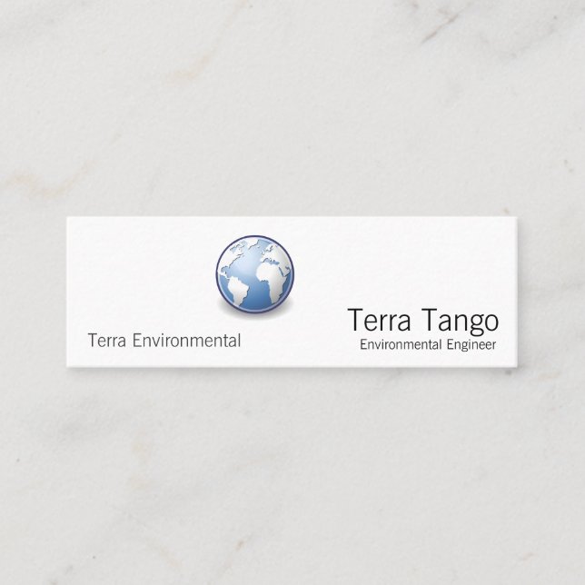 Earth World Globe Tango Mini Business Card (Front)