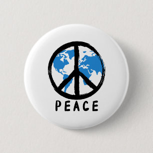 Earth World Peace Earth Day Gifts Uni-kids Blue  6 Cm Round Badge