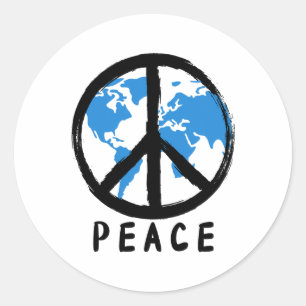 Earth World Peace Earth Day Gifts Uni-kids Blue Classic Round Sticker