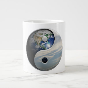 Earth Yin and Yang Symbol Large Coffee Mug