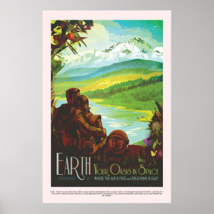 Earth Your Oasis in Space Vintage NASA Travel Poster