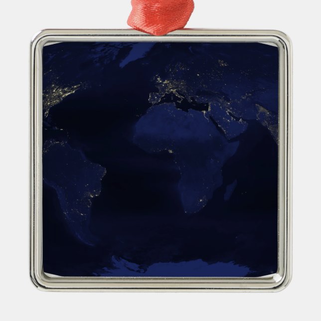 EarthÃ¯Â¿Â½s human-generated nighttime lights Metal Ornament (Front)