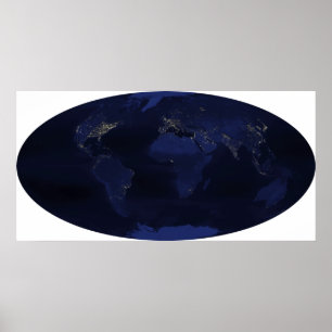 Earth�s human-generated nighttime lights Poster
