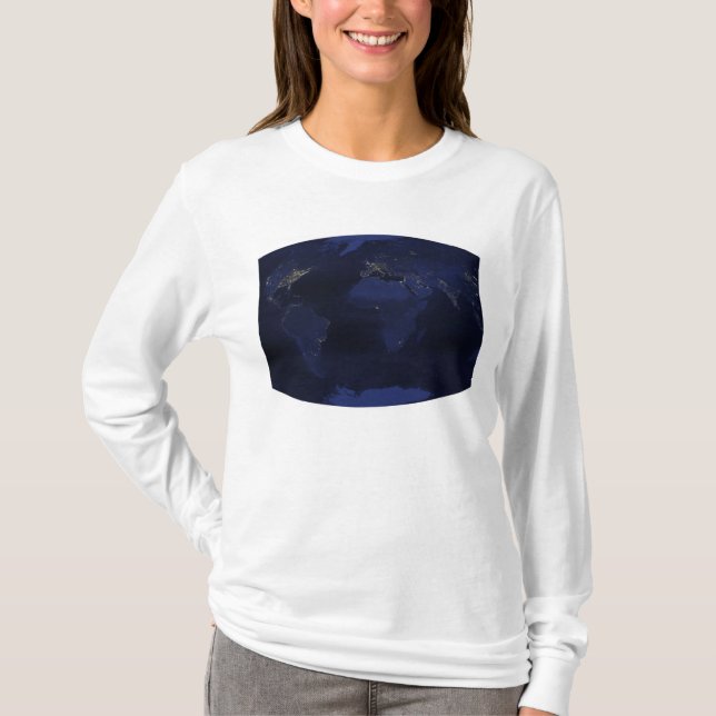 EarthÃ¯Â¿Â½s human-generated nighttime lights T-Shirt (Front)