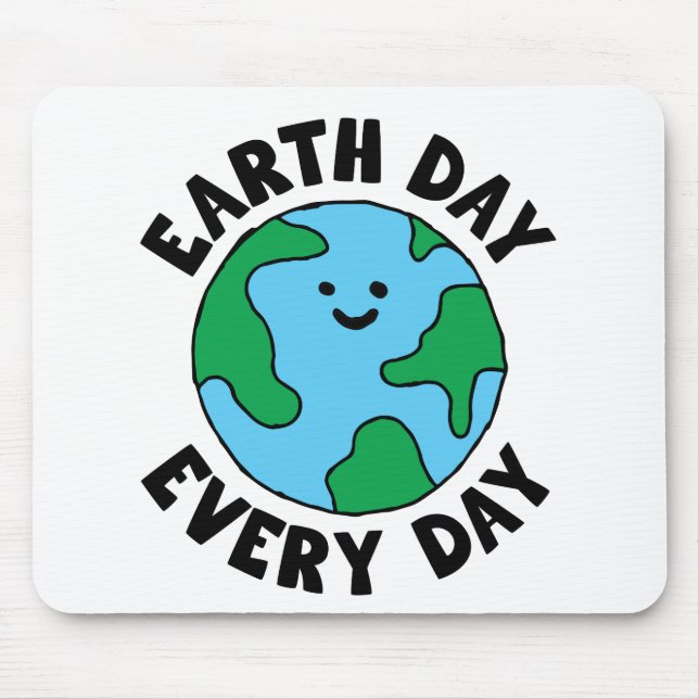 EarthDay Everyday Ecofriendly Icon Happy Earth Cli Mouse Pad (Front)