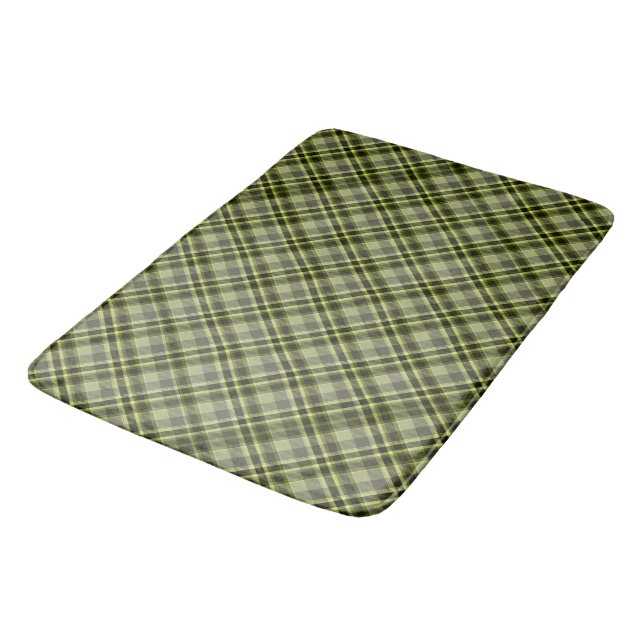 Earthen Green Plaid Bath Mat (Angled)