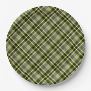 Earthen Green Plaid Paper Plates