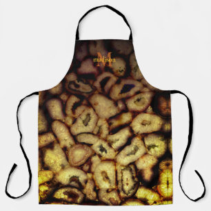 Earthen Green Quartz Agates monogram Apron