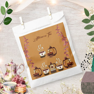 Earthen Mud Brown Teapot Cup Afternoon Tea Party  Favour Bag