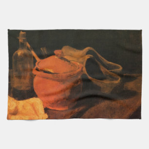 Earthenware, Bottle and Clogs by Vincent van Gogh Tea Towel