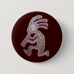 Earthenware Kokopelli 6 Cm Round Badge