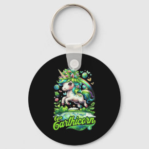 Earthicorn Unicorn Earth Day Kids Girls Go Green Key Ring